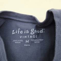 Life Is Good LUCKY DOG Men’s Shirt Size Medium Lot of 2 Gray Horseshoe Navy Blue