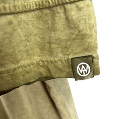 WT02 Mens T Shirt Washed Olive Green Cotton Oversized Size Large