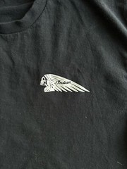 Men’s Black Indian Motorcycles Crew Neck Tshirt Skull Face Circle Logo L