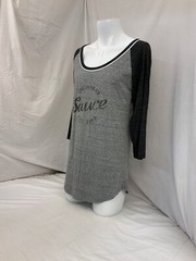 Sauce Hockey Shirt XL Gray 1/2 Sleeve Poly Cotton Rayon Made USA NWT YGI O2-335