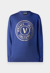 Versace Jeans Couture Electric Blue Gold Mens Foil Medallion Logo sweatshirt