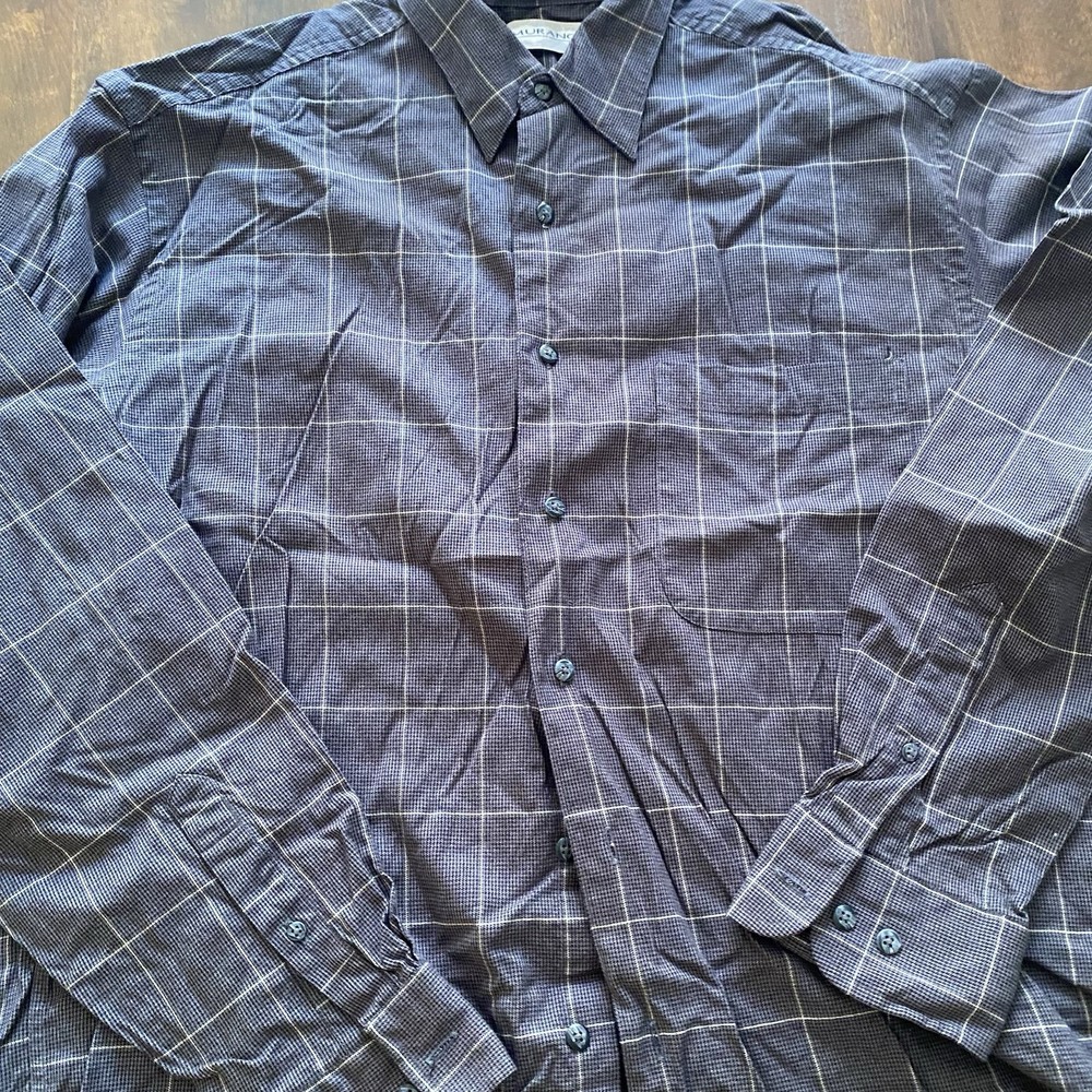 Men’s Murano Long Sleeve Button Shirt, Size Large Cotton/rayon