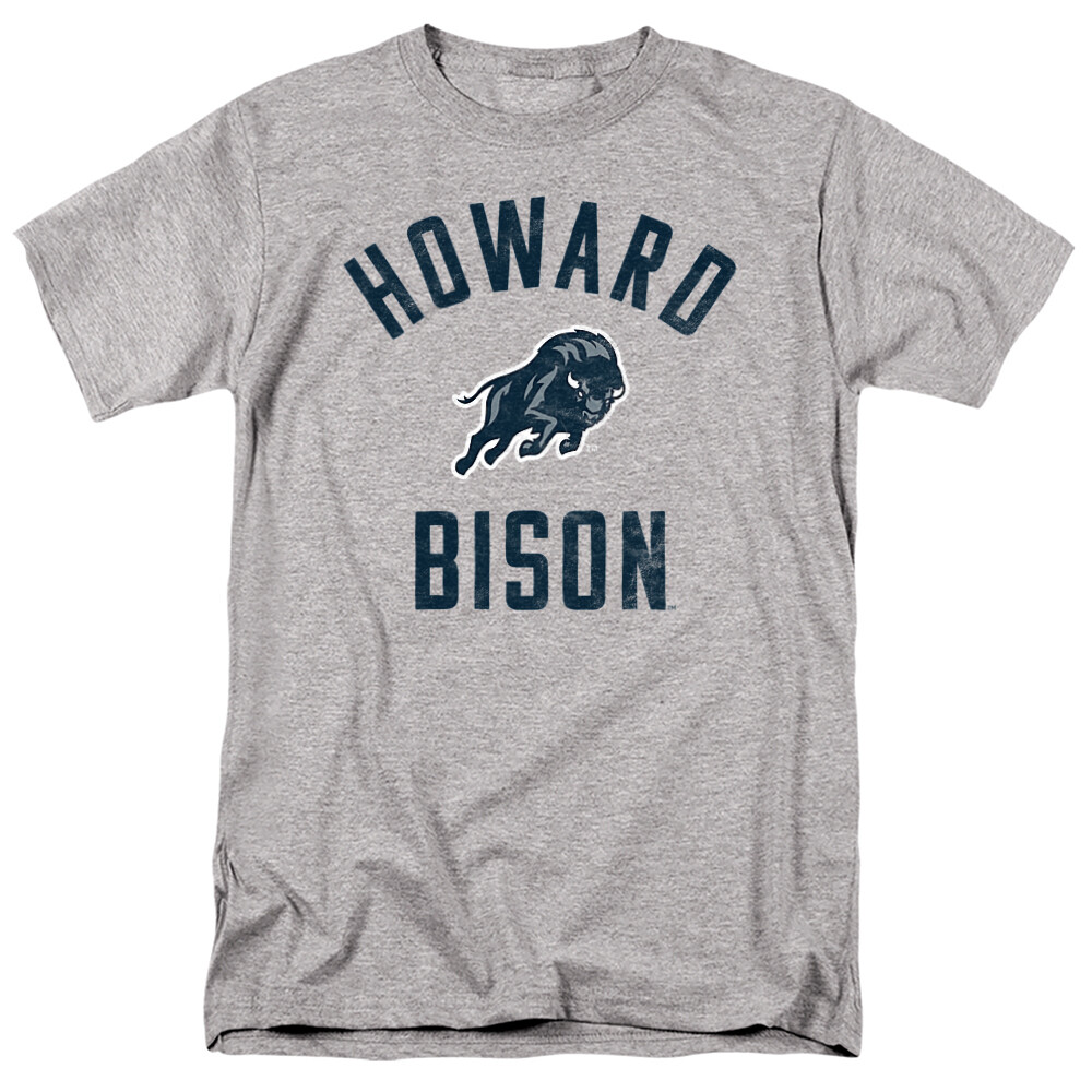 Howard University Adult T-Shirt Bison Logo, Athletic Heather, S-5XL