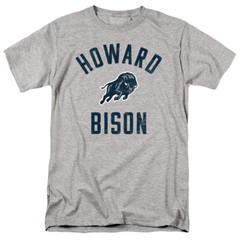 Howard University Adult T-Shirt Bison Logo, Athletic Heather, S-5XL