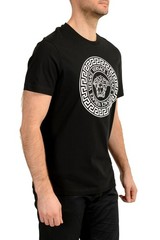 Versace Men’s Black Logo Print Crewneck Short Sleeve T-Shirt US 2XL IT 56