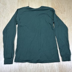 Champion Long Sleeve T Shirt Mens Small Green Script Logo Crewneck Casual Tee