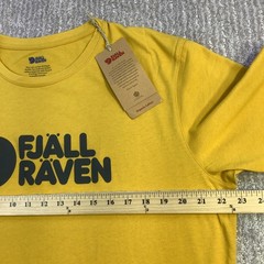 Fjallraven Mens Logo T-shirt Ochre Yellow Organic Cotton Blend Size XL NWT