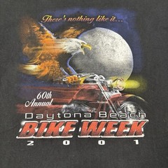Vintage 2001 Bike Week Daytona Beach Motorcycle Biker Black T-Shirt Men’s XL