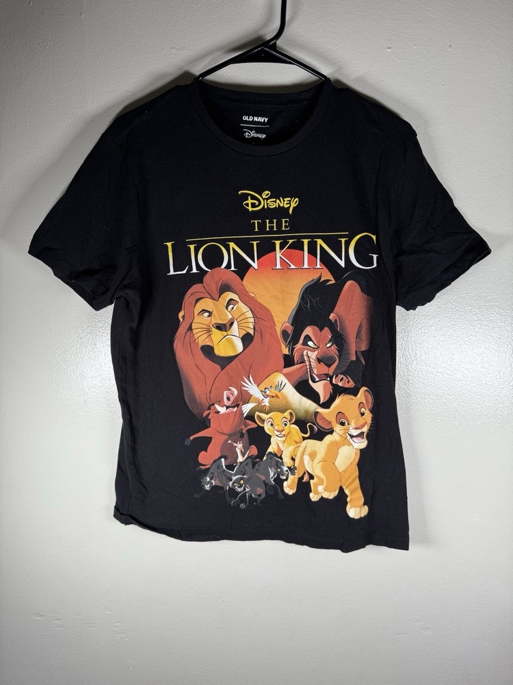 Old Navy Disney The Lion King Mufasa, Scar, Simba T-Shirt Men’s Medium Black