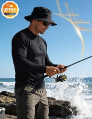 Men’s Sun Protection T-Shirts UV SPF UPF 80+ Long Sleeve Rash Guard Fishing Tops