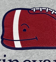Vineyard Vines Mens Football Whale Pocket T Shirt XL Short Sleeve Heather Gray