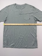 Free Fly Shirt Mens XL Gray Striped Bamboo Henley Pocket Tee Lightweight