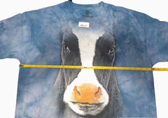 The MOUNTAIN Black COW Face BLUE Hand Dyed Graphic T-Shirt 100% Cotton 2XL (NWT)