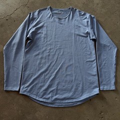 BYLT Drop Cut L/S Lux Mens XL Blue Long Sleeve Curved Hem Shirt Casual Active