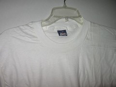 New Vintage BVD White Blank Single Stitch Combed Cotton T-Shirt Mens Large USA
