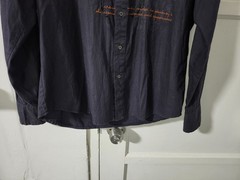 KOYO JEANS Shirt Mens L Navy Contrast Button Up Embroider Street Y2K Cotton Pkt