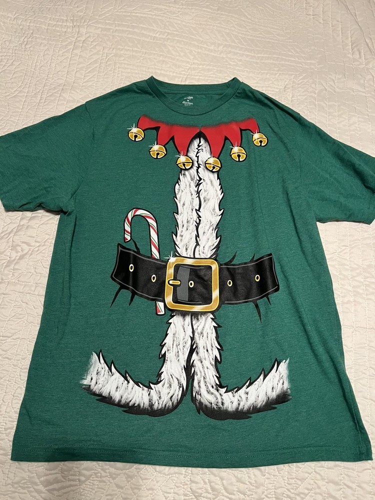 Holiday Time Green Elf Tee Size: M