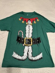 Holiday Time Green Elf Tee Size: M