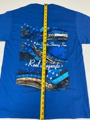 Reel Legends mens Shirt Medium blue from sea to shining sea