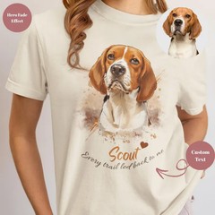 Custom Pet Portrait Watercolor Dog Comfort Tee Personalized Pet Lover