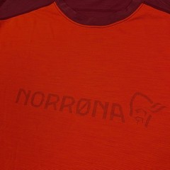 Norrona Falketind Equaliser Merino T-Shirt Mens L / XL Orange Hiking Base Layer