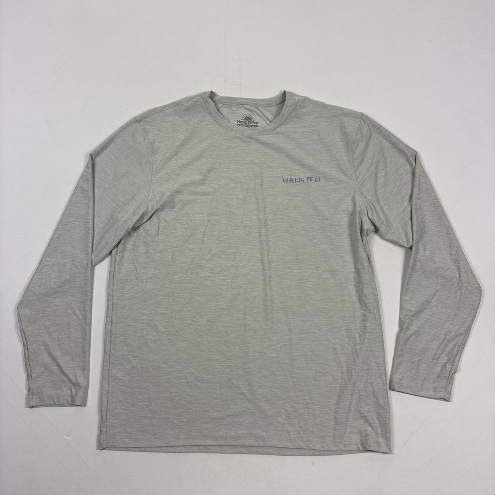 Hang Ten Mens Long Sleeve Sun Tee Shirt UPF 50+ Quick Dry Stretch Blue Medium