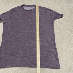 Hill City Merino Wool Blend T-Shirt Mens M Purple Crew Neck Short Sleeve Stretch