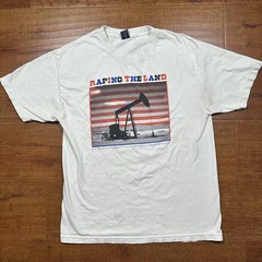 Vintage Freshjive Anti Drilling Oil T Shirt Mens M White Big Oil Protest Eco