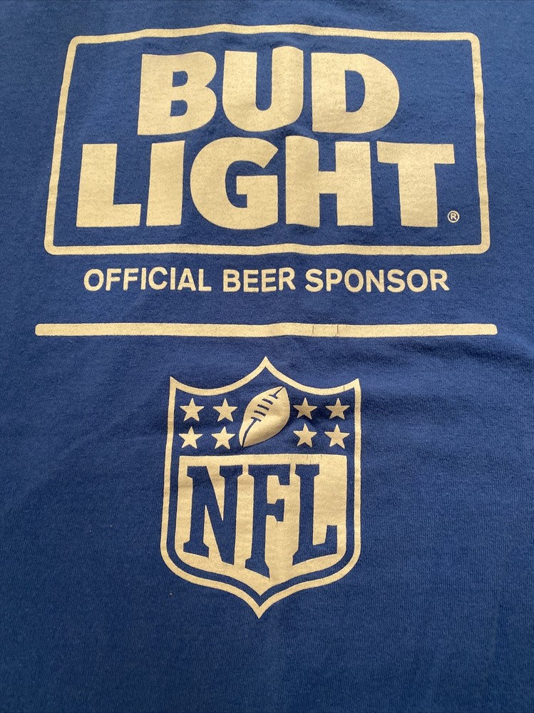 Bud Light Mens T Shirt Size XL NFL Football Official Beer Sponsor Tee Blue