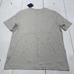 Croft & Barrow Shirt Mens Large Beige Easy Care Tagless Striped Crewneck Tee