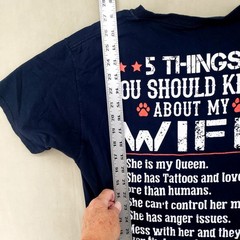 Screen Print Tee W/O Tag Measures Medium Adult Black With Wife Tribute On Back