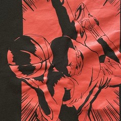 Nike Air Jordan MJ Dunk Graphic T-Shirt Mens Small Black Red FB7462-010 Comic