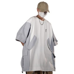 MFCT Men’s Patchwork I-tech Tee Pocket Streetwear Cargo T-shirt