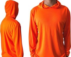 6 Pack Mens Hi Visibility Long Sleeve Hooded T-Shirt Hoodie Safety Wear SM-3X
