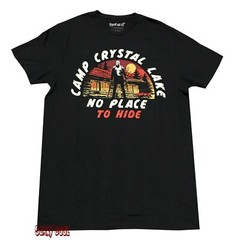 New Friday The 13th Jason No Place To Hide Crystal Lake Mens Vintage T-Shirt
