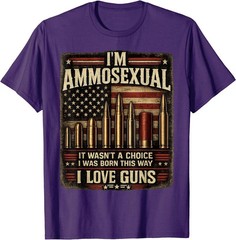 I’m Ammosexual Born This Way Love Guns USA Flag Graphic T-Shirt