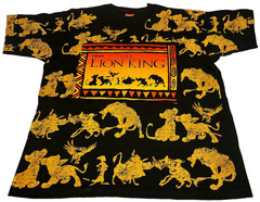 THE LION KING Vtg Jerry Leigh SINGLE STITCH All Over Print AOP Disney T-Shirt OS