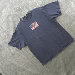 Lands’ End Mens Shirt Large 100% Cotton Short Sleeve American Flag Patriotic