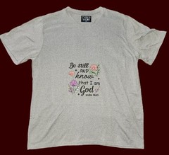 Cyberwear Spiritual T-Shirt “Be Still and know that I am God” Psalm 46:10 XXL