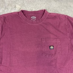 Dickies Skateboard T Shirt Mens Large Burgandy Pocket Grunge Preowned