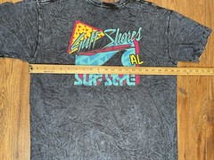 Surf Style Men’s Graphic T Shirt Tie Dye Acid Washed Navy Blue Gulf Shores AL