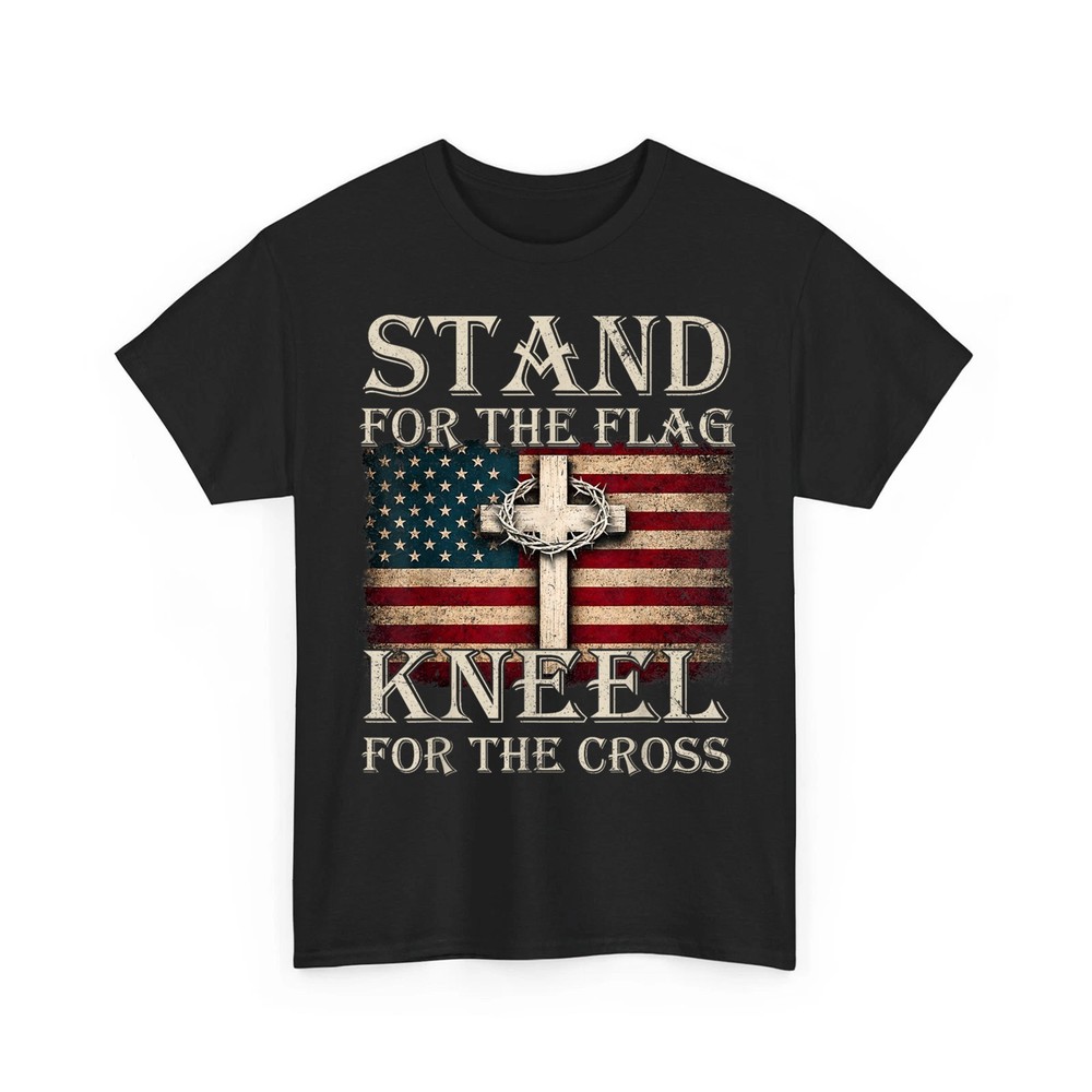 USA Flag Cross Religious Quote 4th of July Christian Faith Unisex T-Shirt