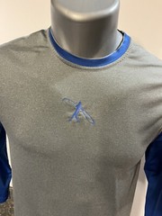Nike Dri-Fit Swingman Pro Combat Men’s T-shirt Blue Gray S Fitted Poly Spandex