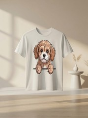 Cavapoo Cute Peeking Cavoodle Dog Lover Dog Lover Graphic Tee Gift
