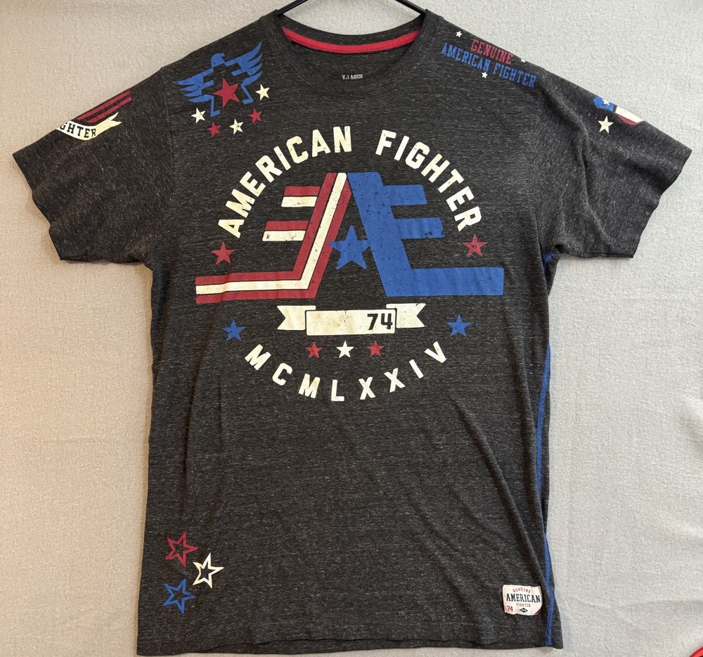 American Fighter by Affliction Men’s XL Gray Eagle Graphic T-Shirt Made in USA