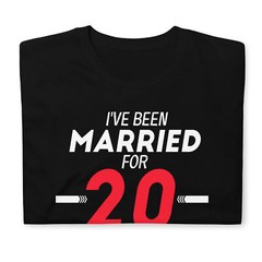20 Years Wedding Funny Couple Anniversary Husband Wife 20 Years Married T-Shirt