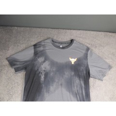 Under Armour Project Rock Brahma Bull Tie Dye T-Shirt Mens Large Gray Loose Fit