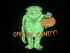 Vintage 90s Halloween Monster XL Black Glow In The Dark T Shirt Made In USA