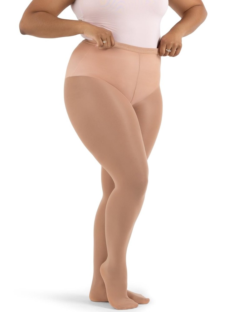 Women’s Plus Size Hold & Stretch Footed Tights for Dance Ballet Performance