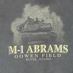 Vintage 90s M1 M-1 Abrams Tank M1A1 Gowen Field Distressed Faded T-Shirt Sz L